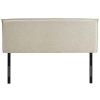 Modway Camille Linen Fabric Upholstered Queen Headboard In Beige With French Piping