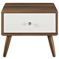 Modway Transmit Mid-Century Modern Nightstand Or Side Accent Table In Walnut