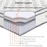 Modway Jenna 10A Innerspring And Memory Foam Twin Mattress With Individually Encased Coils