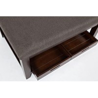 Jofran Inc. Twin Cities Charcoal Upholstered Ottoman Coffee Table With Storage