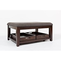 Jofran Inc. Twin Cities Charcoal Upholstered Ottoman Coffee Table With Storage