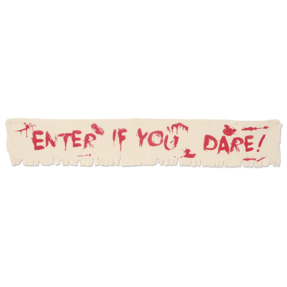 Enter If You Dare Fabric Banner