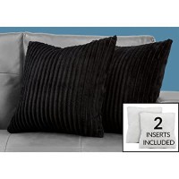 Monarch Specialties I 9357 Pillows Set of 2 18 X 18 Square Insert Included Decorative Throw Accent Sofa Couch Bedroom P