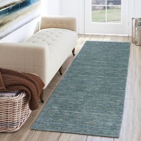 Addison Heather Multitonal Solid Blue 23 x 76 Runner Rug