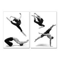 Homeroots 47 Canvas 2 Panels Dancers Black And White Photo