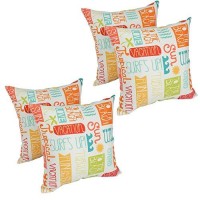 Blazing Needles 17-Inch Outdoor Spun Polyester Throw Pillows (Set Of 4)