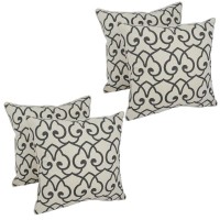 Blazing Needles 18inch Corded Throw Pillows with Inserts Set of 4