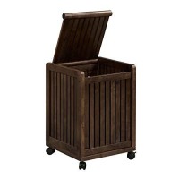 Newridge Home Goods Newridge Home Solid Wood Abingdon Mobile Rolling Laundry Hamper With Lid Multiple Colors One Size Espre