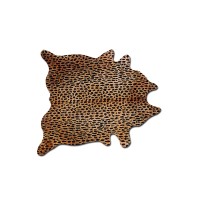 Homeroots Cowhide Microsuede 6 X 7 Cowhide Rug Leopard