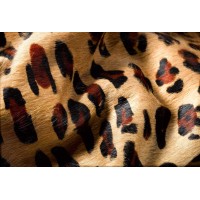 Homeroots Cowhide Microsuede 6 X 7 Cowhide Rug Leopard