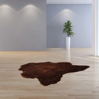 Homeroots 24 X 36 Chocolate Calfskin Area Rug