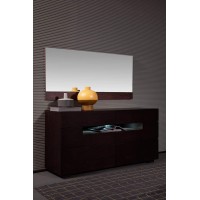 Homeroots Veneer Mirror 24 Brown Oak Veneer And Glass Mirror