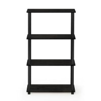 Furinno Turn-N-Tube 4-Tier Multipurpose Shelf Display Rack, Square Tube, Espresso/Black