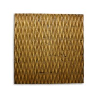 Homeroots Wood 36 X 36 Gold Metallic Ridge Wall Art