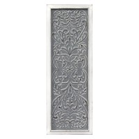 Stratton Home Decor Dropship us home SUHQX Stratton Home Decor Metal Embossed Panel Wall Dcor Distressed White Grey