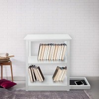 Casual Home Adams Bookcase Sliding Track, Concealment Furniture, White