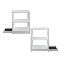 Casual Home Adams Bookcase Sliding Track, Concealment Furniture, White