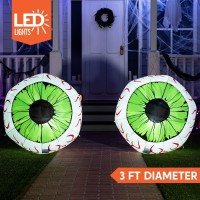 Joiedomi 2 Pack Halloween Inflatables Decorations Halloween Blow Ups Green Eyes For Yard 3 Ft Inflatable Halloween Decor Outdoor With Leds Halloween Party Supplies Halloween Blow Up Decoration