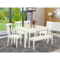 Dining Room Set Linen White CALG6LWHW