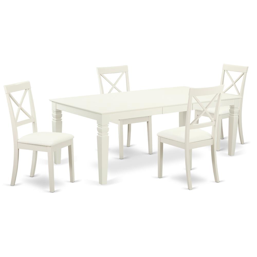 Dining Room Set Linen White LGBO5LWHLC