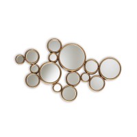 Baxton Studio Cassiopeia Modern and Contemporary Antique Gold Finished Bubble Accent Wall Mirror