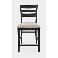 Jofran Altamonte Ladderback Stool Counter Barstool Set, 20X23X42, Dark Charcoal