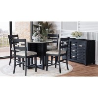 Jofran Altamonte Ladderback Stool Counter Barstool Set, 20X23X42, Dark Charcoal