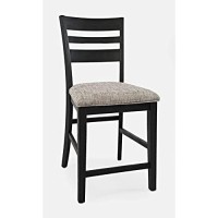 Jofran Altamonte Ladderback Stool Counter Barstool Set, 20X23X42, Dark Charcoal