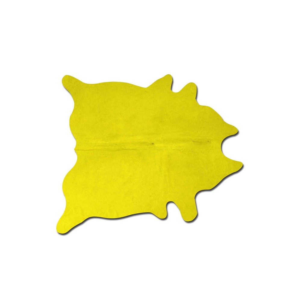 Homeroots 72 X 84 Yellow Cowhide Rug