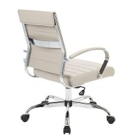 Leisuremod Benmar Modern Mid-Back Adjustable Swivel Leather Office Chair (Tan)