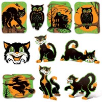 Beistle Vintage Halloween Fluorescent Cutouts