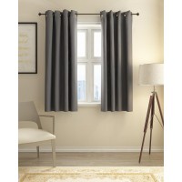 Furinno Collins Blackout Curtain 52x63 in 2 Panels Dark Grey