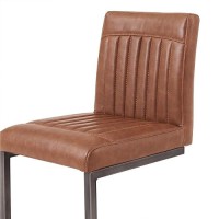 New Pacific Direct Ronan Pu Leather Bar, Set Of 2 Bar & Counter Stools, Antique Cigar Brown