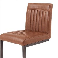 New Pacific Direct Ronan Pu Leather Bar, Set Of 2 Bar & Counter Stools, Antique Cigar Brown