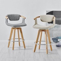 New Pacific Direct Darwin Fabric Bamboo Counter Bar & Counter Stools, Stokes Linen