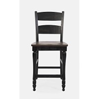 Jofran Inc. Madison County Farmhouse Reclaimed Pine Counter Barstool, Vintage Black