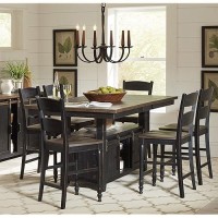 Jofran Inc. Madison County Farmhouse Reclaimed Pine Counter Barstool, Vintage Black