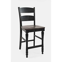 Jofran Inc. Madison County Farmhouse Reclaimed Pine Counter Barstool, Vintage Black