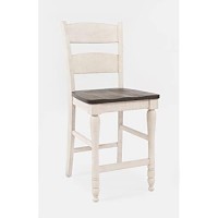 Jofran Inc. Madison County Farmhouse Reclaimed Pine Counter Barstool, Vintage White