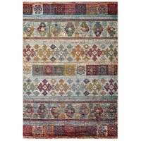 Tribute Nala Distressed Vintage Floral Lattice 8x10 Area Rug