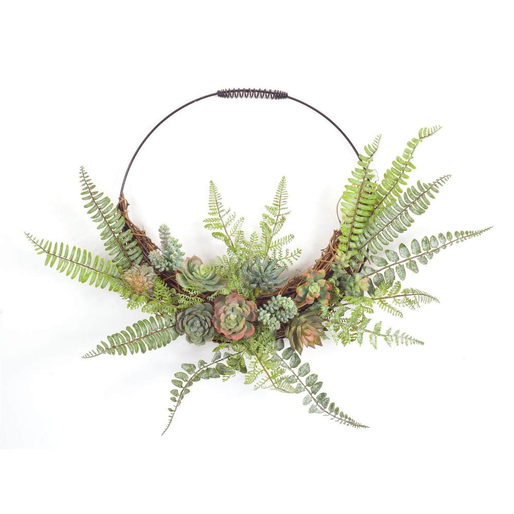 Fern and Succulent Wall Decor