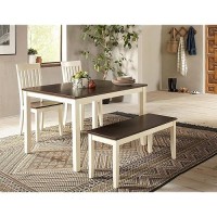 Jofran Decatur Lane Stool Counter Barstool Set, 18X21X39, Autumn Brown/White,Country White,1826-Bs393Kd