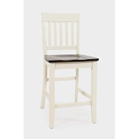 Jofran Decatur Lane Stool Counter Barstool Set, 18X21X39, Autumn Brown/White,Country White,1826-Bs393Kd