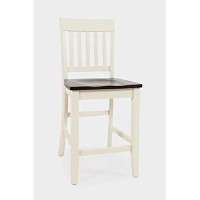 Jofran Decatur Lane Stool Counter Barstool Set, 18X21X39, Autumn Brown/White,Country White,1826-Bs393Kd