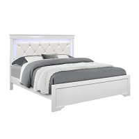 Global Furniture Usa Pompei Metallic Queen Bed Queen/Metallic White