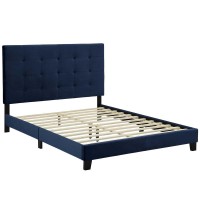 Melanie King Tufted Button Upholstered Performance Velvet Platform Bed