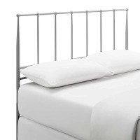 Modway Kiana Stainless Steel Metal Full Headboard In Gray