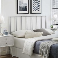 Modway Kiana Stainless Steel Metal Full Headboard In Gray