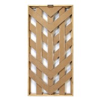 Stratton Home Dcor Stratton Home Decor Framed Geometric Wood Wall Panel 1575 W X 175 D X 3150 H Grey White Natural