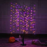 Lightshare 7 Feet Halloween Willow Tree 256 Led Lights For Home Festival Nativity Party And Christmas Decoration Includes Sp